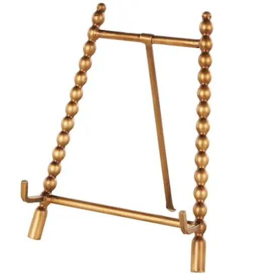 9" x 11" Gold Metal Abstract Wide Display Easel {1}