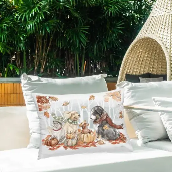Stupell Industries Autumn Fun Dogs Outdoor Printed Pillow {3}