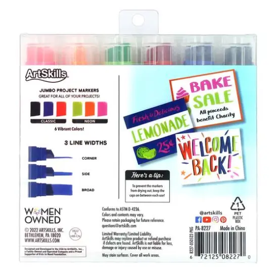 ArtSkills&reg; Jumbo Chisel Tip Markers for Signs & Projects {7}
