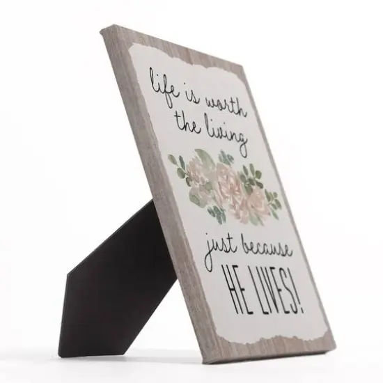 Because He Lives 8" x 10" Tabletop Canvas {3}