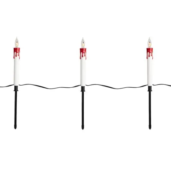 5ct. Lighted Flickering Candle Halloween Pathway Marker Lights {6}