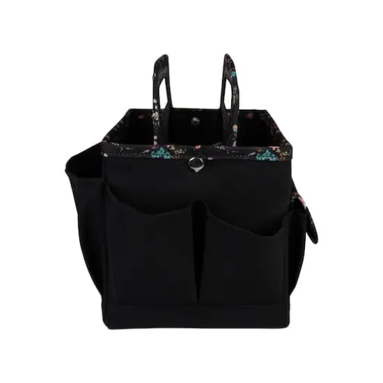 Everything Mary Black & Floral Collapsible Craft Caddy {13}