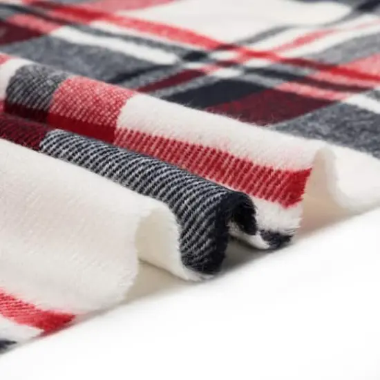 Glitzhome&reg; 70" Red, White & Navy Scarf with Fringe {8}
