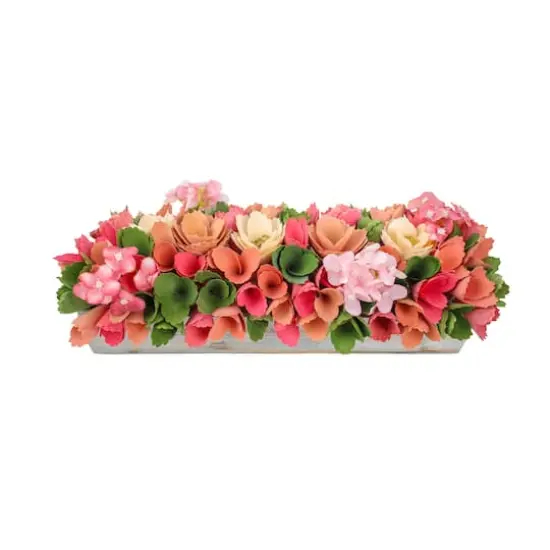 16" Multicolor Spring Floral Window Box {7}