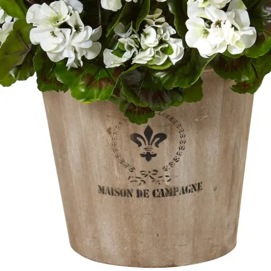 22" Geranium in Farmhouse Planter {4}