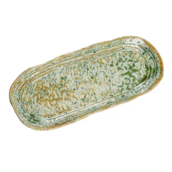 Hello Honey&reg; Long Green Reactive Crackle Glaze Stoneware Platters, 2ct. {5}