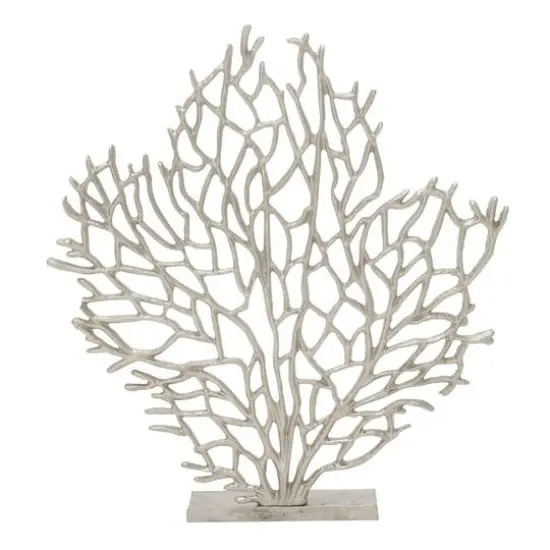 21" Silver Aluminum Coastal Nature Sculpture {1}