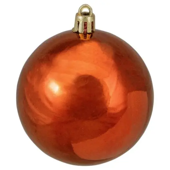32ct. 3.25" Shiny Orange Shatterproof Plastic Ball Ornaments {4}