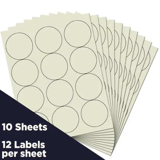 JAM Paper 2.5" Circle Product & Container Labels, 120ct. Ivory {4}