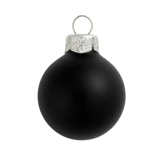 Whitehurst 6ct. 4" Matte Glass Ball Ornaments Black Matte {1}