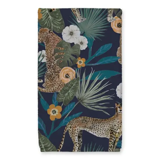 Just Chill Tropical Cheetah Tea Towel Set Navy {4}