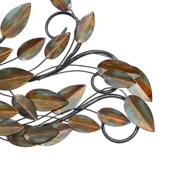Brown Metal Leaf Foliage Wall Accent {4}