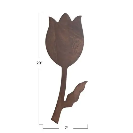 Hello Honey&reg; 20" Tulip-Shaped Natural Mango Wood Serving Board {6}