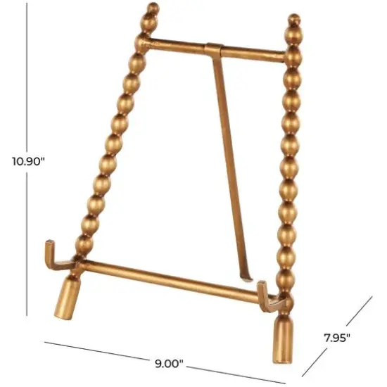 9" x 11" Gold Metal Abstract Wide Display Easel {8}