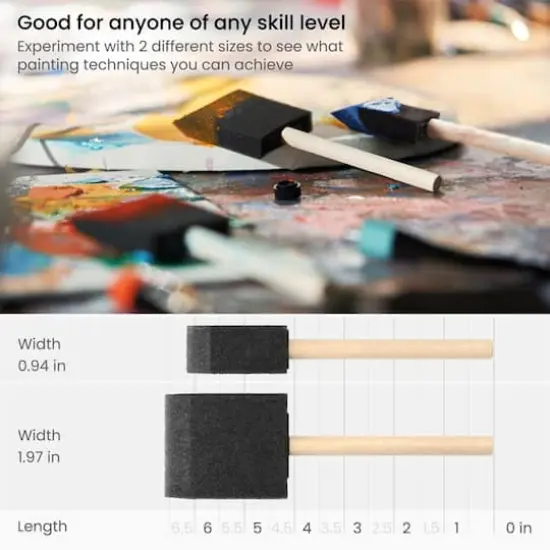 Arteza&reg; 1" & 2"Foam Brushes {4}