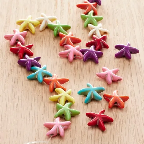 Multicolor Howlite Starfish Beads, 14mm by Bead Landing&trade; {3}