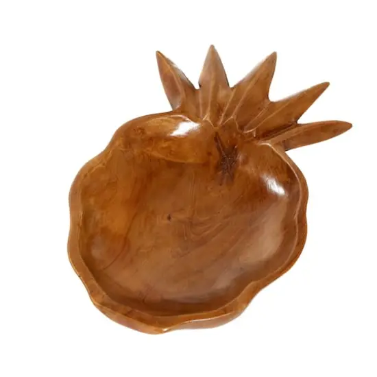 Natural Brown Pineapple Teak Wood Bowl Set {7}