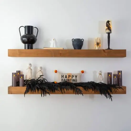 4ft. Artificial Real Touch Halloween Black Norfolk Island Pine Garland with Natural Look {8}