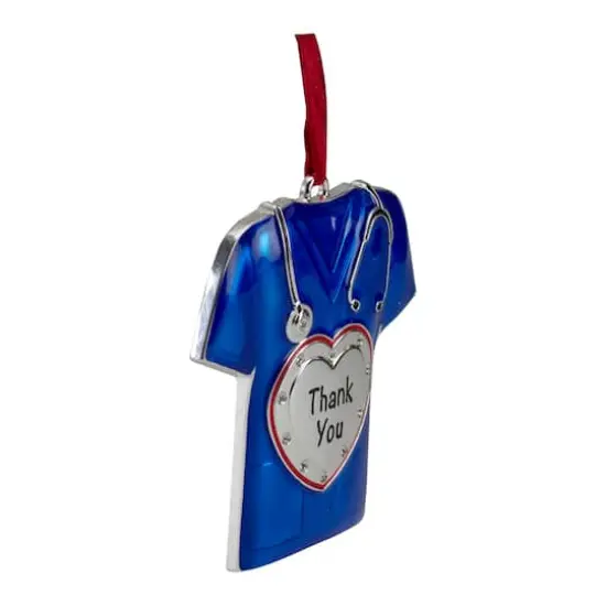 Silver Plated Blue Scrubs Crystal Embellished Ornament {3}