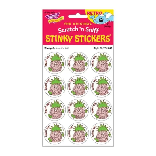 TREND Enterprises&reg; Right On! Pineapple Scented Stickers, 6 Packs of 24 {3}