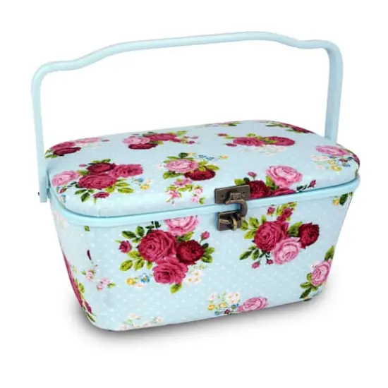 Dritz&reg; Large Blue Oval Sewing Basket {1}