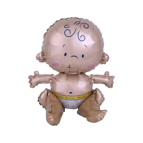 15" Satin Air-Filled Sitting Baby Foil Balloon {1}