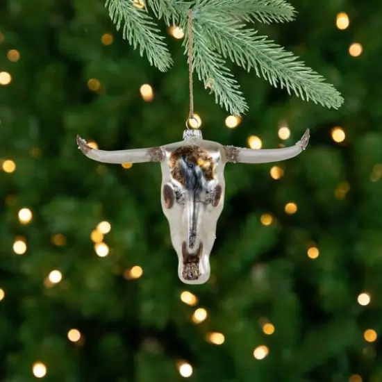Longhorn Glass Christmas Ornament {3}