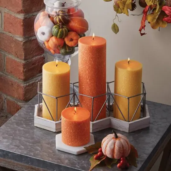 Root Candles 3" x 3" Unscented Timberline&trade; Pillar Candle Pumpkin {4}