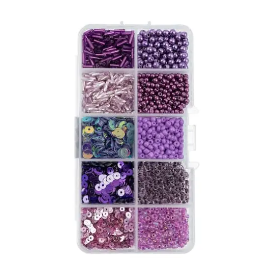 John Bead Mixed Sequins & Beads Kit Purple {1}