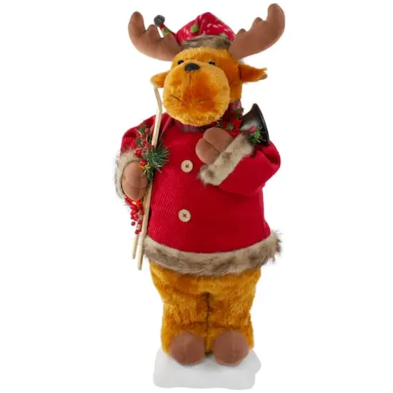 24" Lighted & Animated Musical Moose Christmas Figure {5}