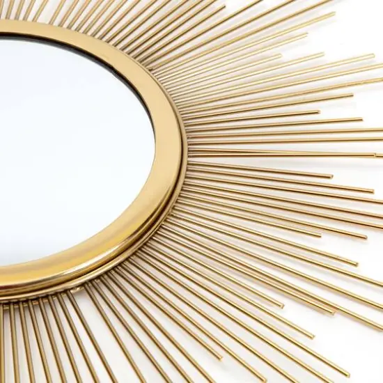 Habitat Decor 20" Opal Gold Starburst Metal Wall Mirror {4}