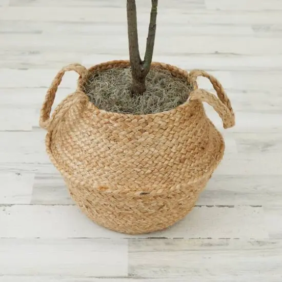 3ft. Artificial Fiddle Leaf Fig Tree With Handmade Cotton & Jute Woven Basket DIY Kit Natural {9}