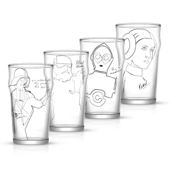 JoyJolt® Star Wars™ 19oz. Striking Sketch Characters Collection Pint Mug Set, 4ct. {1}