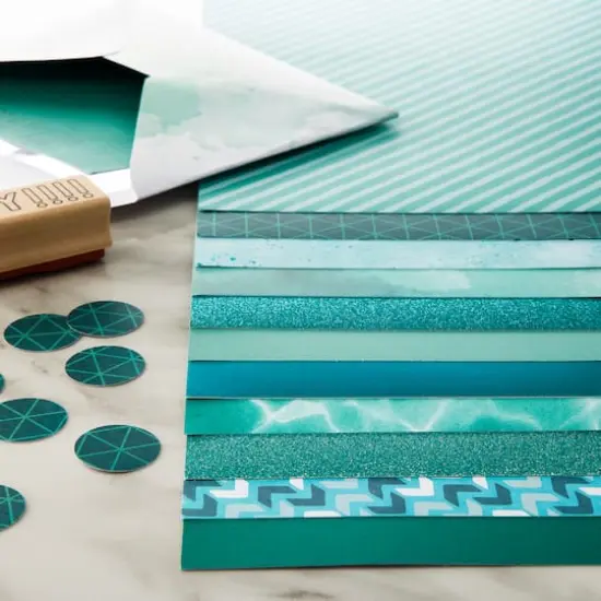 Specialty Teals Paper Pad by Recollections&trade;, 12" x 12" {3}