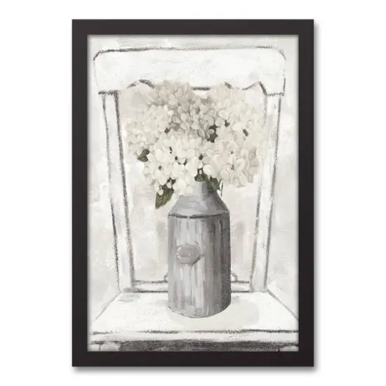 Farmhouse Hydrangeas Black Framed Canvas {1}