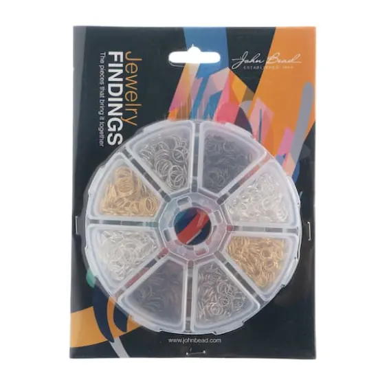 John Bead Jump Rings Assortment Round 8 Slot Jewelry Making Kit, 1200ct. {4}