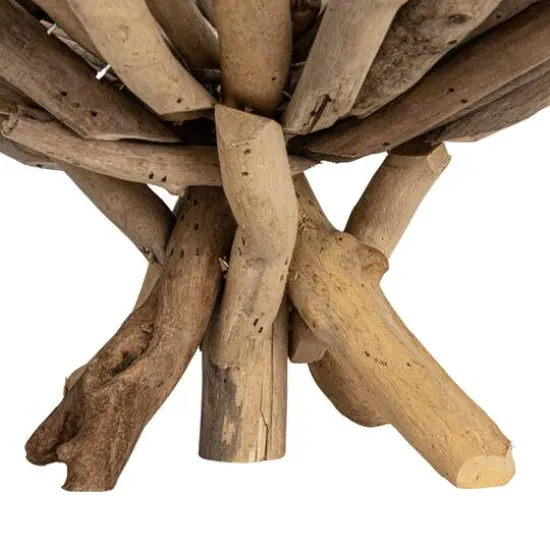 Hello Honey&reg; 18" Natural Round Handmade Driftwood Footed Tray {7}