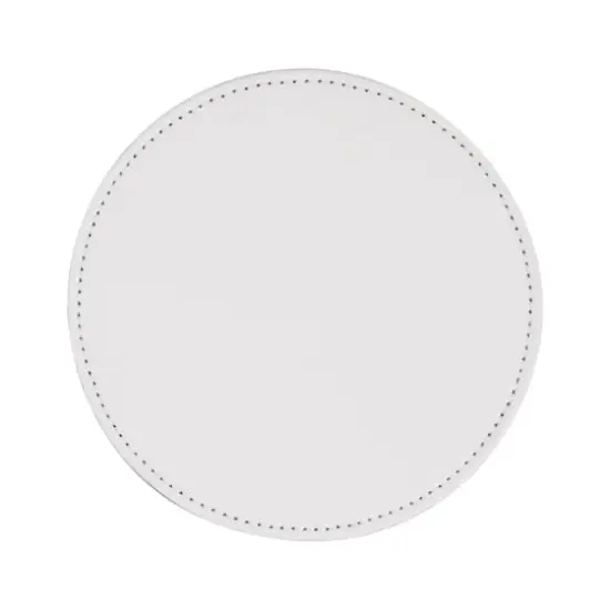 Craft Express White PU Leather Round Coasters, 4ct. {1}
