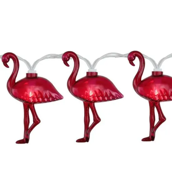 10ct. Pink Flamingo Summer Garden Patio String Lights {1}