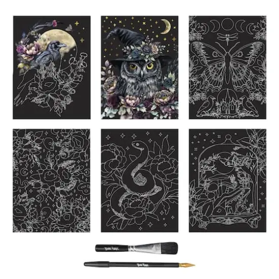 Brea Reese&trade; 9" x 12" Erie Night Scratch Art Paper Pad {3}