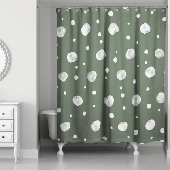 Cute Dots Shower Curtain Sage {3}