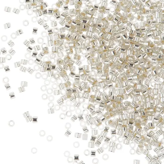 Miyuki Delica Glass Round Seed Beads, 11/0 Silver Lined Gray Mist {1}
