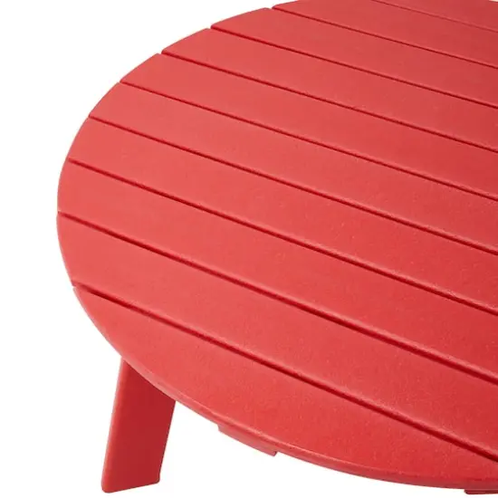 Glitzhome&reg; 35.5" Round Outdoor Coffee Table Red {9}