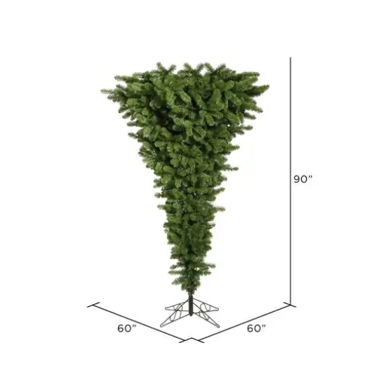 7.5ft. Unlit Green Upside Down Artificial Christmas Tree {5}