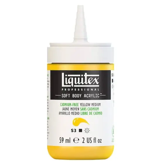 Liquitex&reg; Professional Soft Body Acrylic Bottle, 2oz. Cadmium-Free Yellow Medium {3}