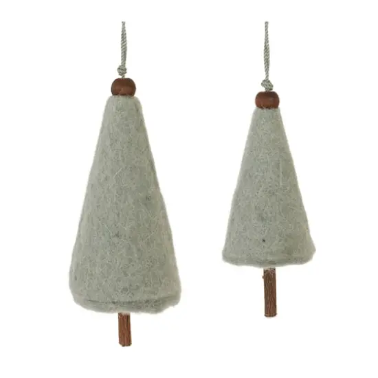 Felt Wool Pine Tree Ornaments Set {3}