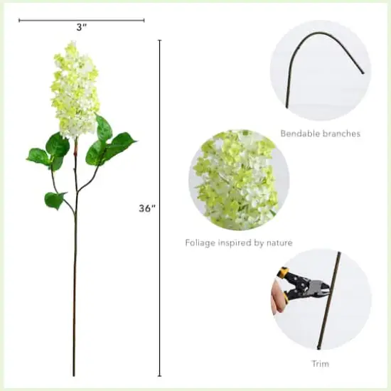 36" White Lilac Flower Stems, 3ct. {5}