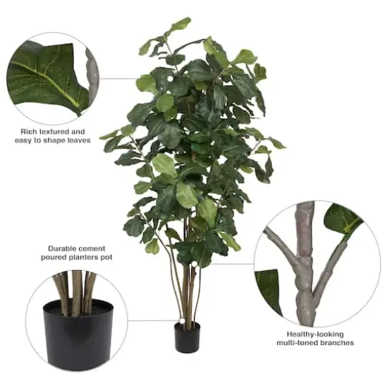 7ft. Potted Artificial Green Fiddle Tree {11}