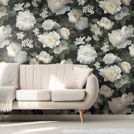 RoomMates Black Photographic Floral Mural {6}