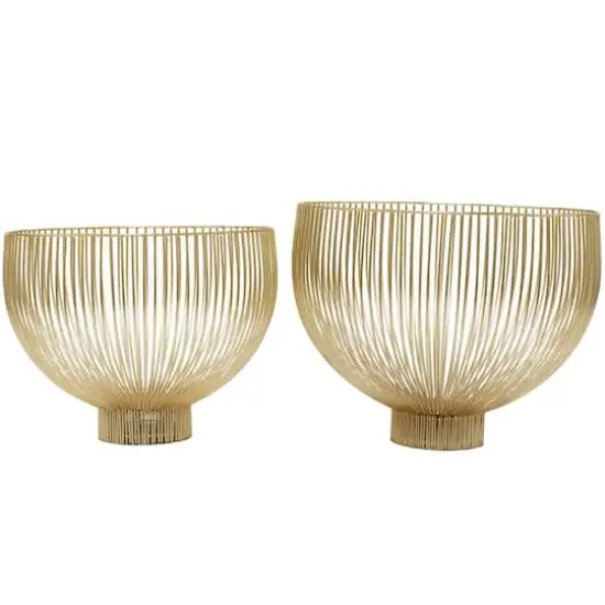 Gold Metal Caged Style Decorative Bowl Set {5}